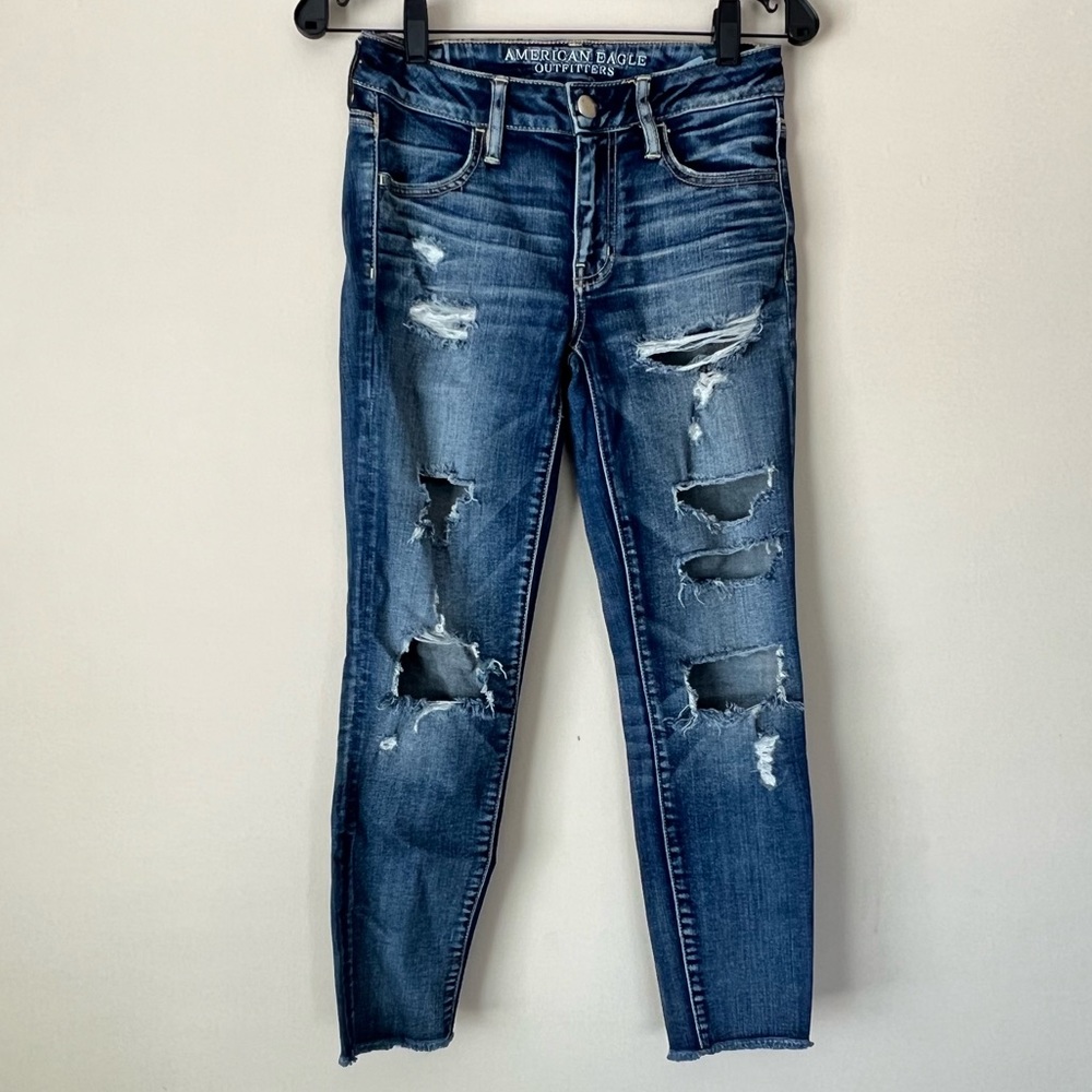 American Eagle Denim X Super Stretch Cropped Jeggings Size 4R